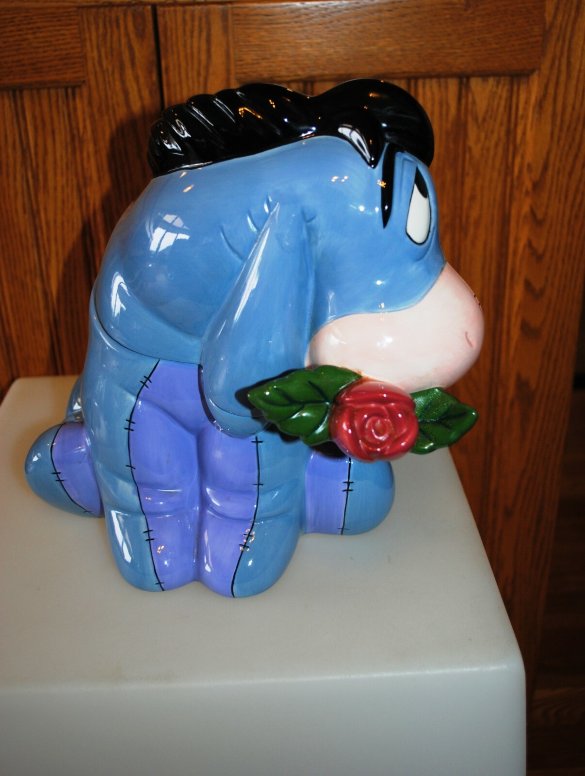 Eeyore with Rose Cookie Jar Disney Winnie the Pooh