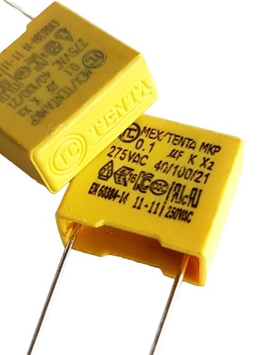 3pcs] 100nF 0.1uF 275v Safety Capacitor 104K, 40/100/21 x2