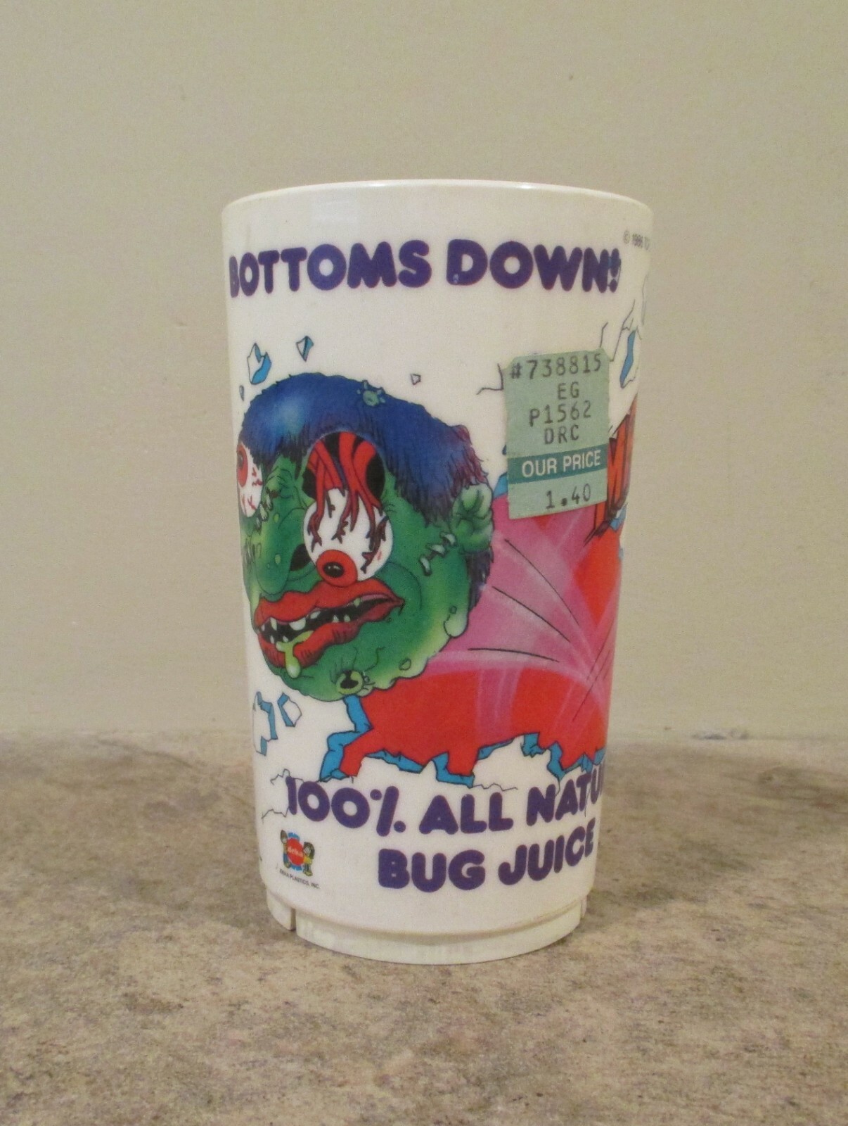 Vintage 1986 MADBALLS 11 oz Tumbler / Glass -  MONSTER Deka Plastics