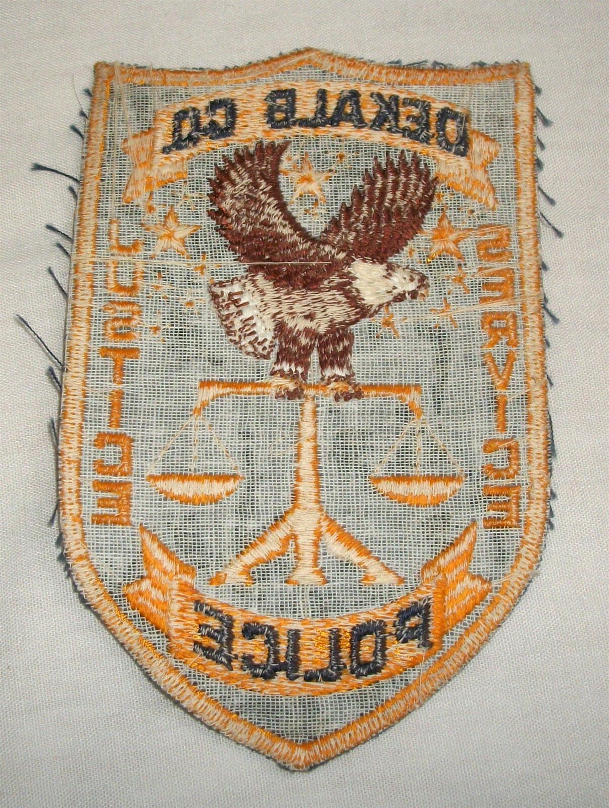Vintage Dekalb Co Police Embroidered Patch Service Justice