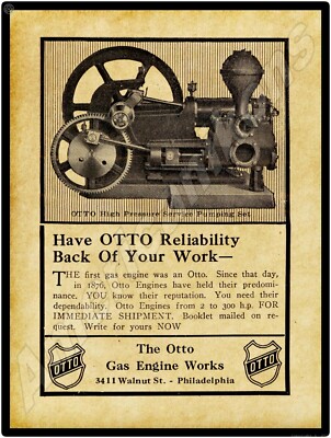 1913 Otto Gas Engine Works Pumps NEW Metal Sign - 24''x30'' USA STEEL XL Size 7lb