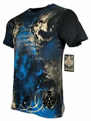 ARCHAIC by AFFLICTION Men's T-Shirt NEWMAN Black Biker MMA S-5XL