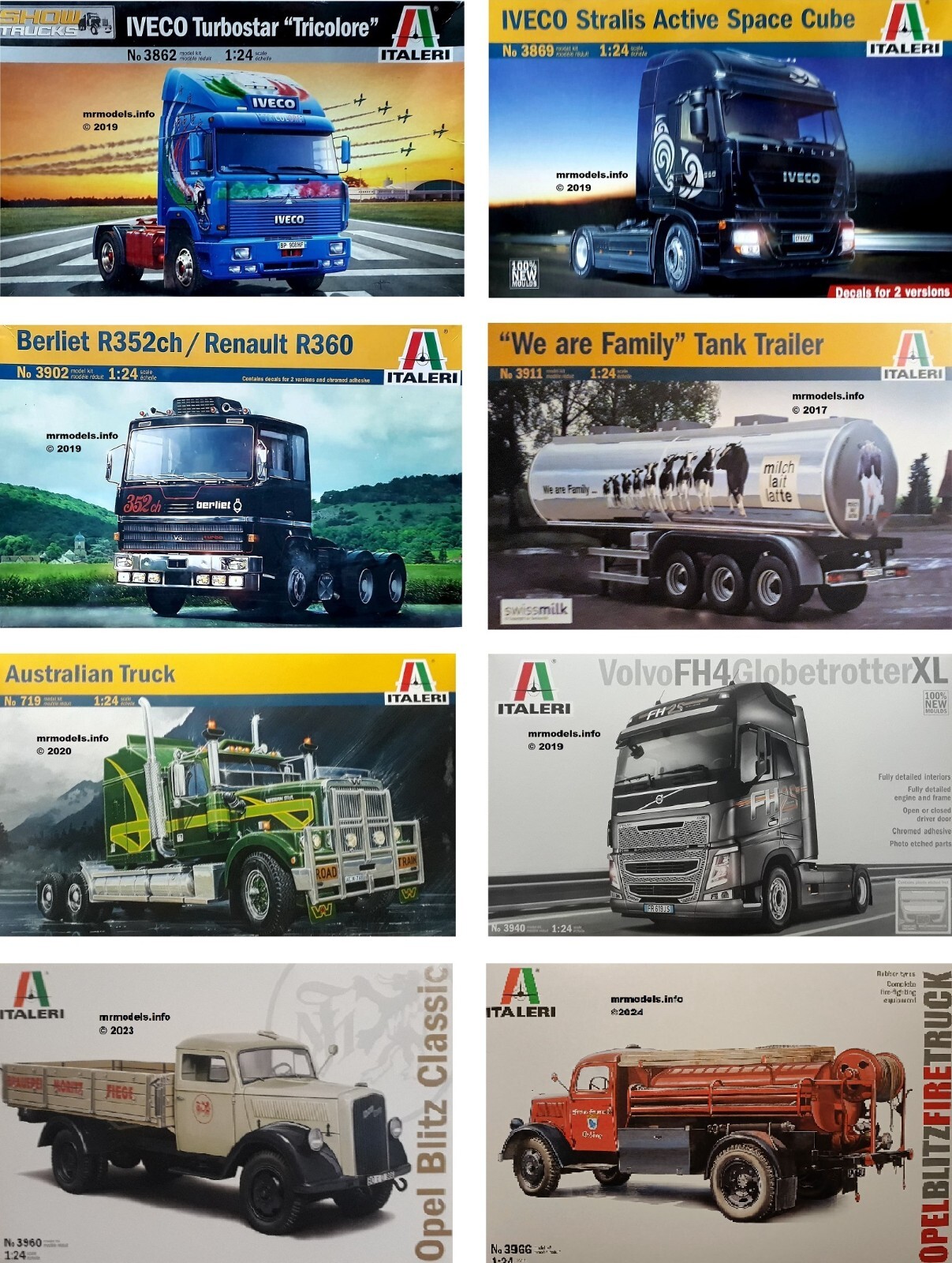 Italeri 1/24 Trucks Trailers Truck Trailer New Plastic Model