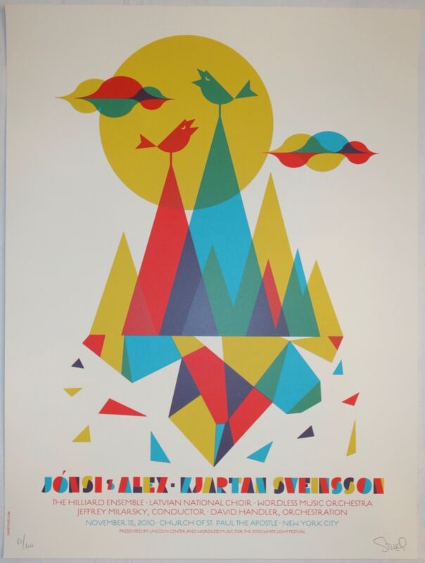 2010 Jonsi & Alex - NYC Silkscreen Concert Poster s/n by Dan Stiles sigur ros