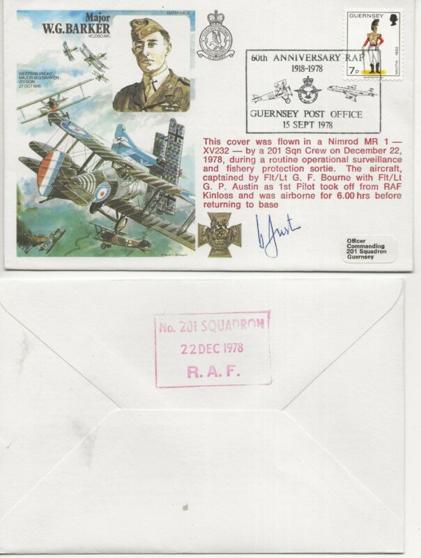 RAF Comm/FDC - Major W G Barker - Signed - 1978 (RAF42)