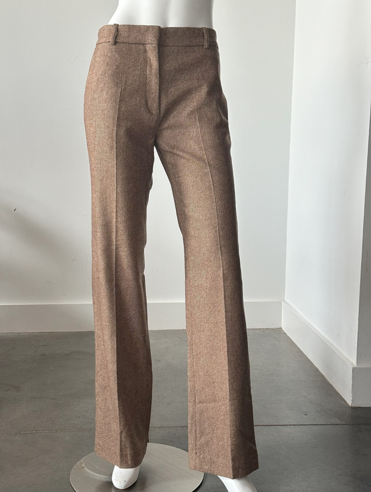 Vanessa Bruno Brown Tweed Pants Trousers Wool Blend Size 36