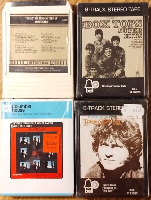 Terry Jacks, Box Tops, Earl Klugh, James Carr, New sealed 8-Track Tapes