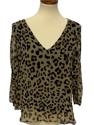 Guess women's blouse animal print Open Shoulder sleeve 3/4 Sleeve size S/P