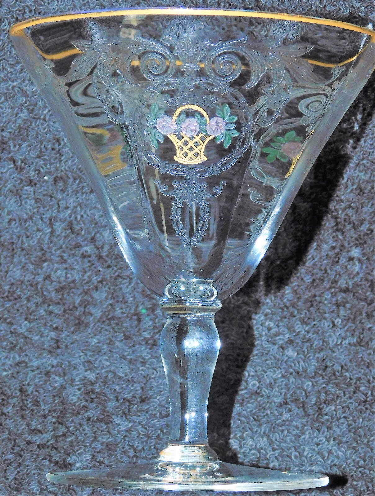 BREATHTAKING ANTIQUE GLASS STEMWARE COLORFUL BASKETS DESIGNS GREAT CONDITION!!