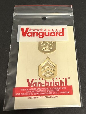 USMC STAFF SERGEANT GOLD RANK INSIGNIA CHEVRON (2) MARINES