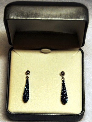 BLUE SWAROVSKI 925 Solid Sterling Silver Earrings NWT Retail $125