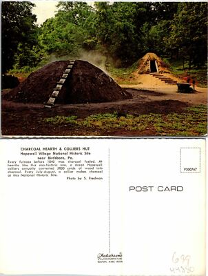 Birdsboro PA Charcoal Hearth & Collins Hut Postcard Unused (44880)