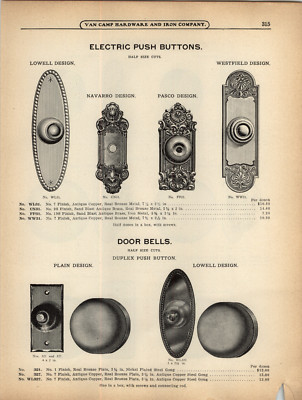 1908 PAPER AD 4 pg Electric Door Bell Gond Rotary Chime