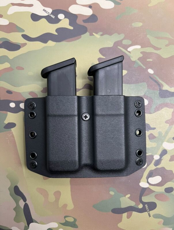 Black Kydex Dual Magazine Carrier For Glock 9mm .40 .357
