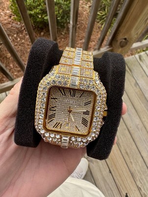 **FULL MOISSANITE BUSSDOWN CARTI WATCH (FULL LINKS) (NEW)