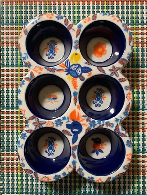Potter's Studio ceramic painted floral cupcake/muffin bake pan 