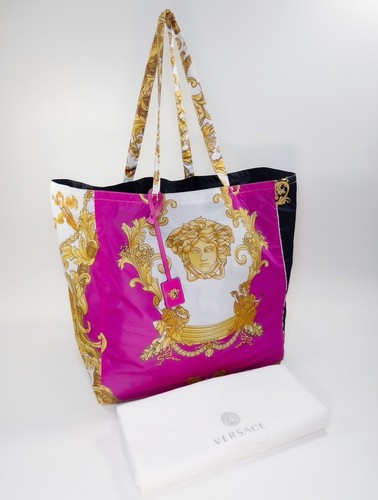 Versace Nylon Medusa Renaissance Print Tote Bag, Fuchsia