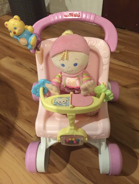 fisher price stroll along walker & baby's first doll gift set