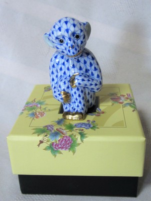 NEW HEREND LITTLE MONKEY SAPPHIRE FISHNET FIGURINE #VHB3-05637 BRAND NIB F/SH