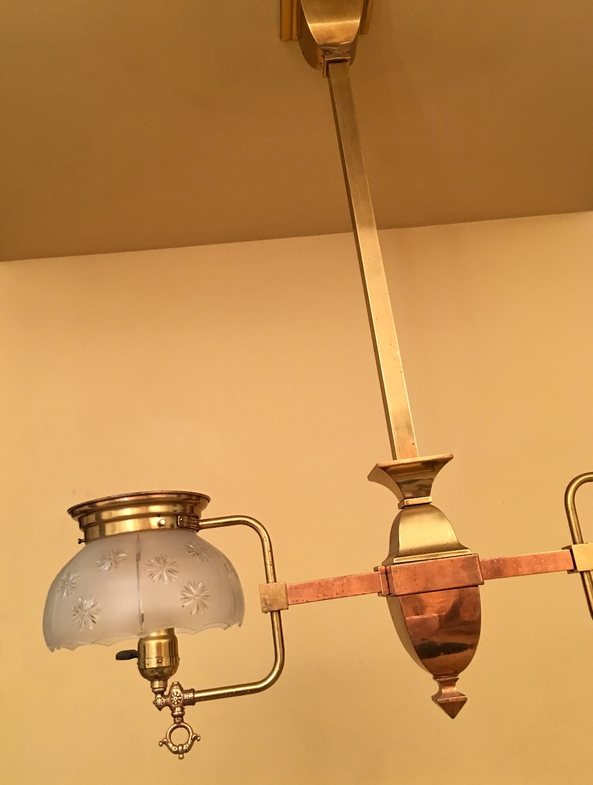 Vintage Lighting circa 1910 converted gas pendant