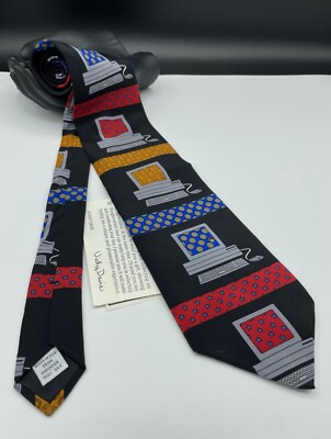 VICKY DAVIS New York Men's 100% Silk Tie ~ Computer ~ NEW ~ Made in the USA!