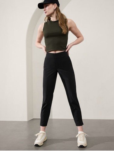 Athleta Brooklyn Ankle Mid Rise Pant size 8 Black #198671 | eBay