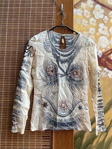 Jean Paul Gaultierトライバル柄 長袖ハイネックトップス美品 Jean Paul Gaultierトライバル柄 長袖ハイネックトップス美品