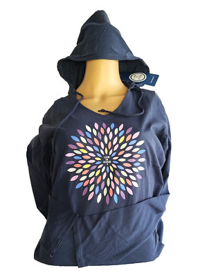 Life Is Good LS Shirt Crusher Lite Hooded Tee PRETTY FLOWER BURST 51in Women XXL