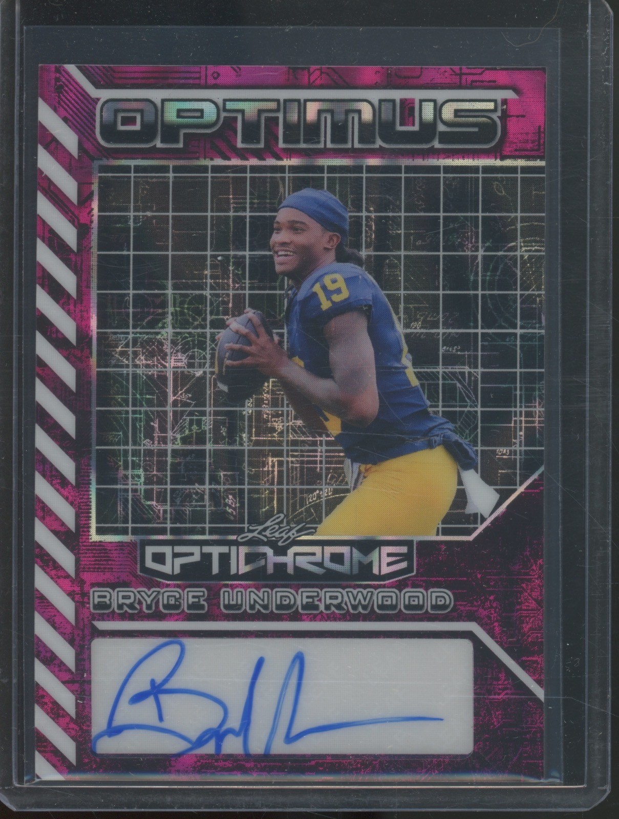 2025 Leaf Optichrome Optimus Lava Pink Bryce Underwood 6/8 Auto Autograph