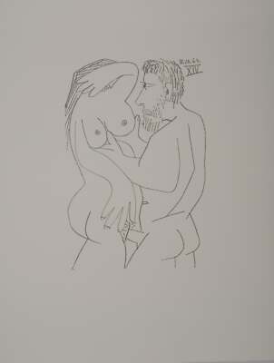 Pablo PICASSO : Le Goût du Bonheur, Moment érotique, Lithographie