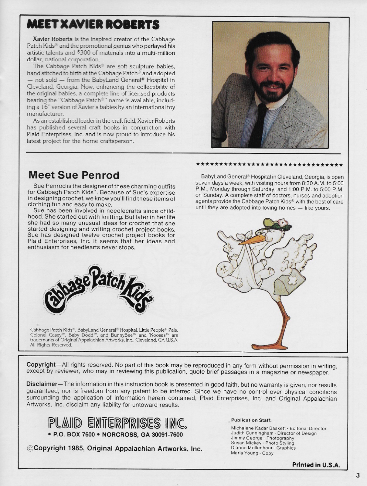 Cabbage Patch Kids Crochet for Dolls Preemies Doll Clothes Pattern Book Lot of 3