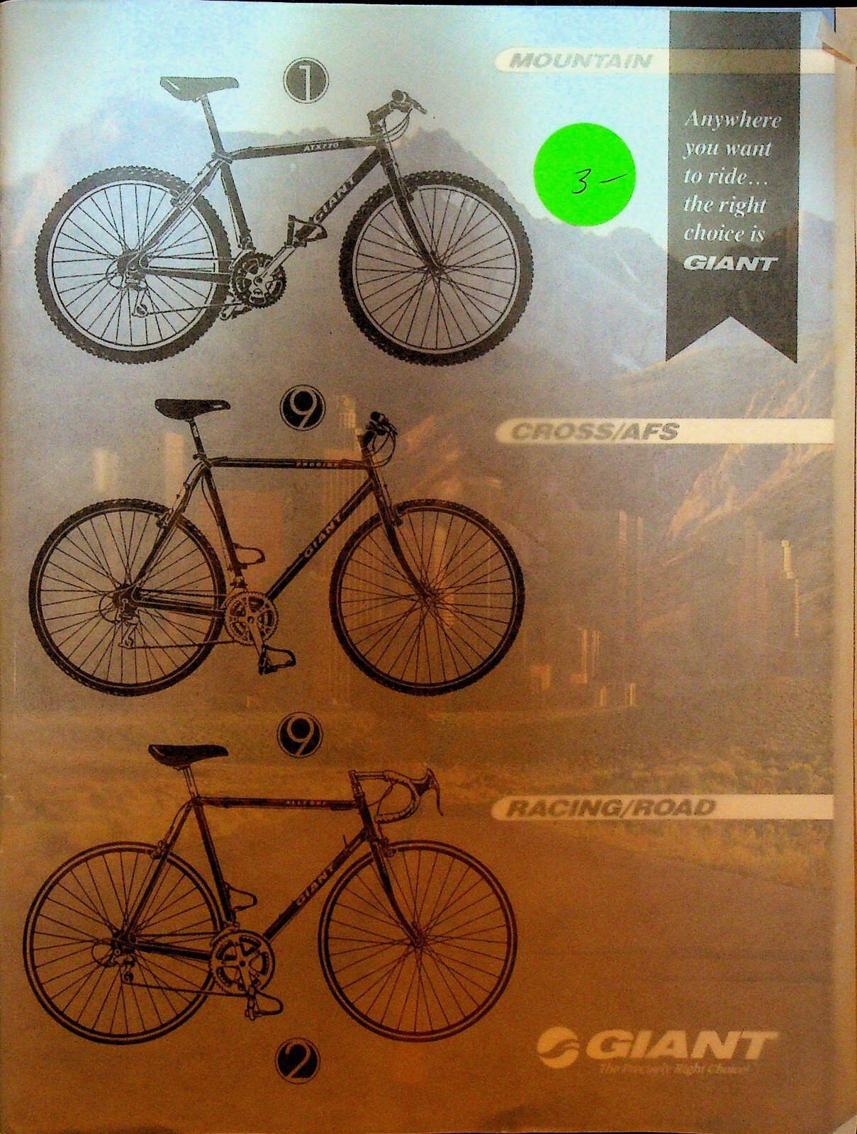 Giant Bicycles Catalog 1992 Mountain Cross AFS Racing Road Giant Bicycles Catalog 1992 Mountain Cross AFS Racing Road
