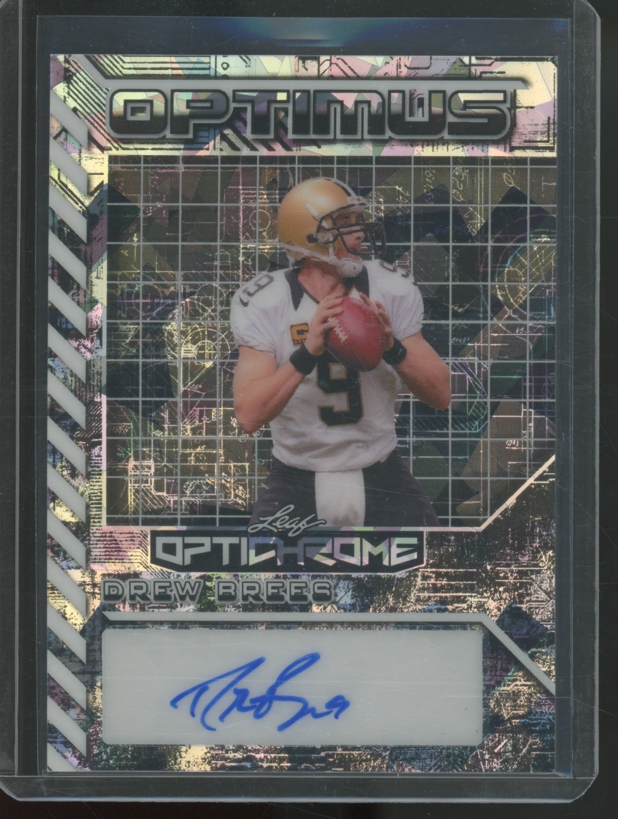 2025 Leaf Optichrome Optimus Crystal Silver Drew Brees 6/10 Auto Autograph