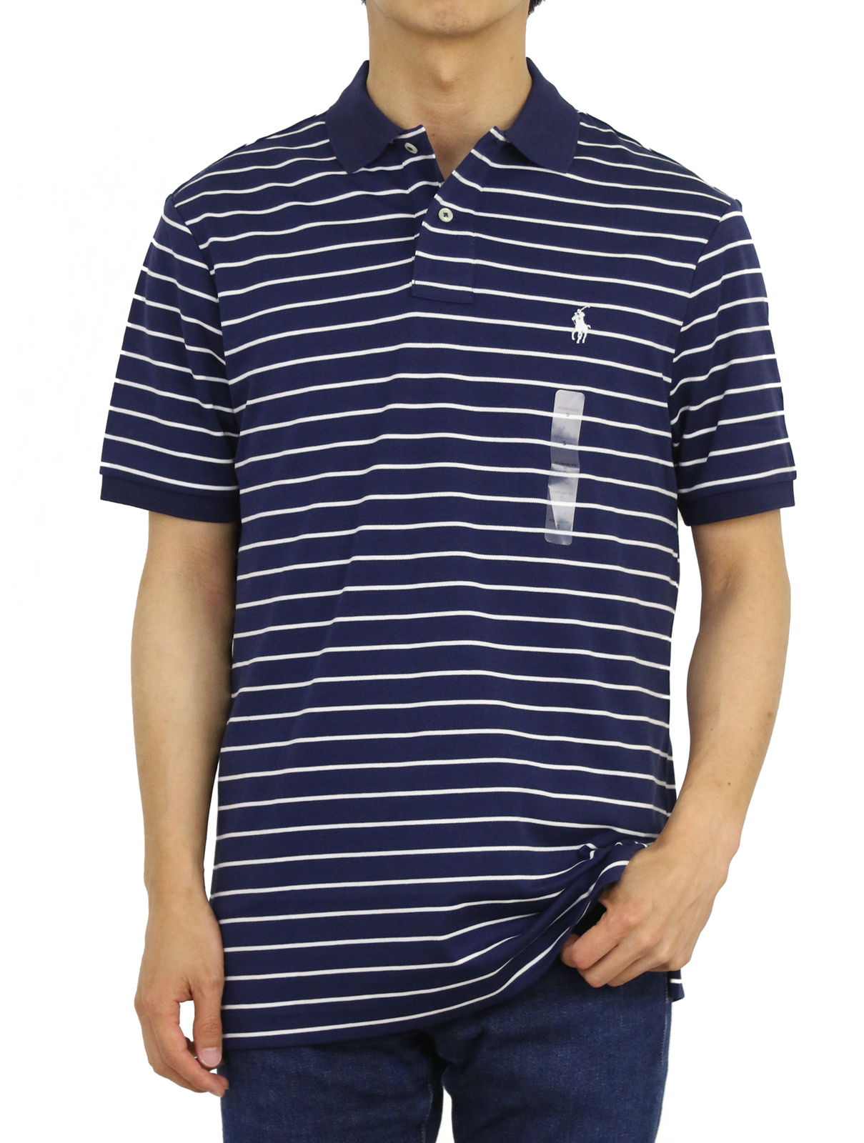 

Рубашка поло в полоску с каймой Polo Ralph Lauren Standard Soft Touch, Navy