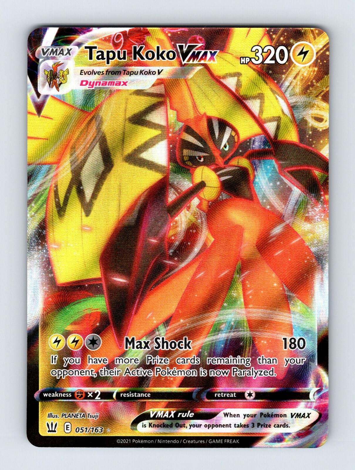 ポケモンカードtkhs Tapu Koko Vmax - 051/163 - Near Mint - Battle Styles - Holo