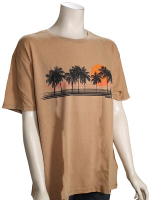 Roxy Palm Stripe Womens T-Shirt - Praline Sol Stamp - New