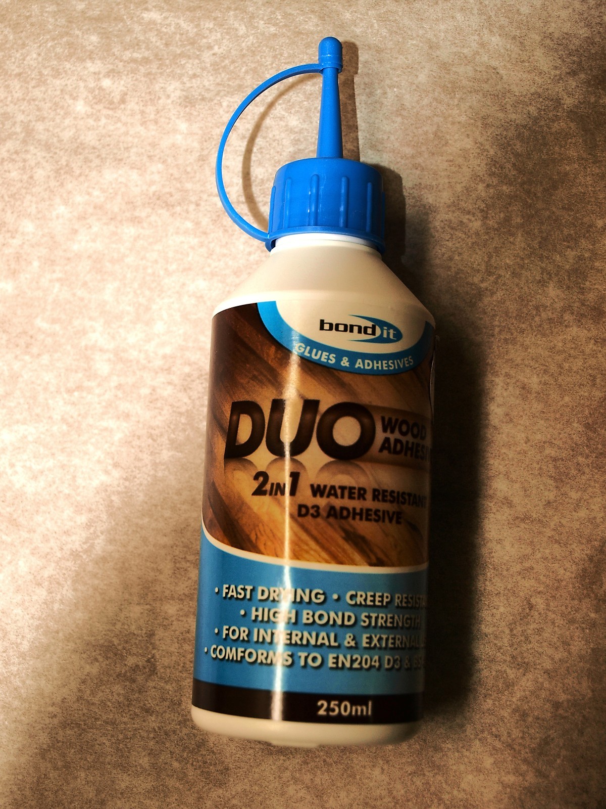 DUO 2 IN 1 WATER RESISTANT WOOD GLUE PVA TIMBER ADHESIVE 125ML/250ML