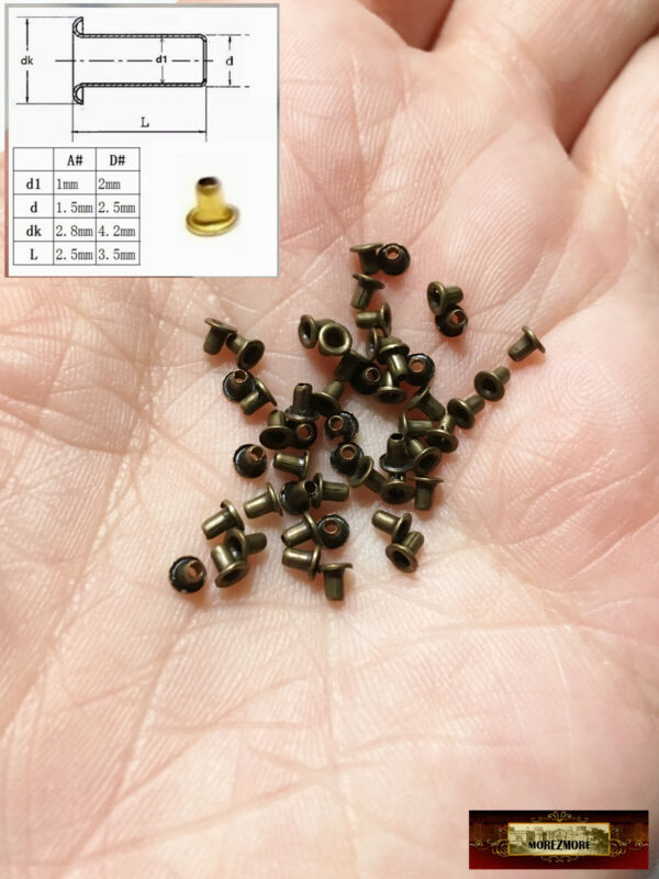 M00794-A-FS MOREZMORE 50 Small Tiny 1.5 mm Bronze Eyelets Grommets Doll Mini
