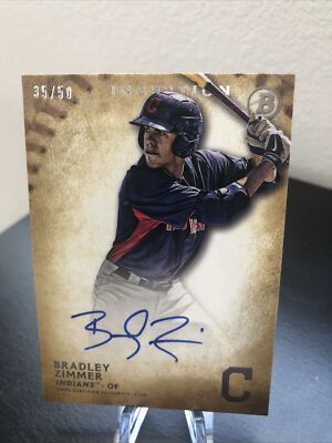Bradley Zimmer 2015 Bowman Inception Yellow Auto /50 