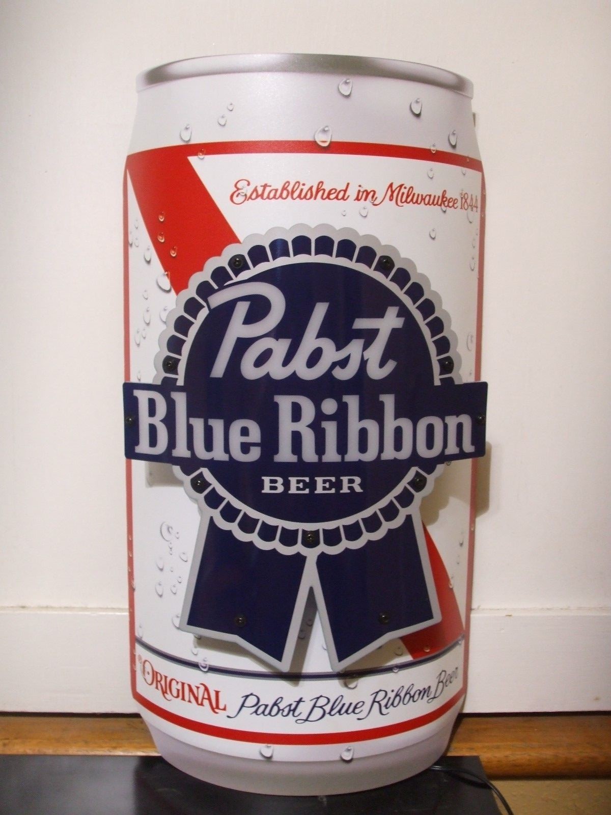 PABST BLUE RIBBON LED BEER SIGN MAN CAVE GARAGE CAN SHAPED PBR LIGHT