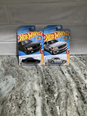 Hot Wheels 89 Mercedes-Benz 560 SEC AMG Silver & In Black HW Turbo 2023 Lot Of 2