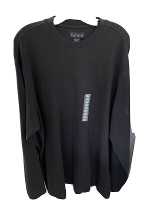 Perry Ellis Portfolio Vintage Black Long Sleeve Pullover Round Neck Size XXL NWT