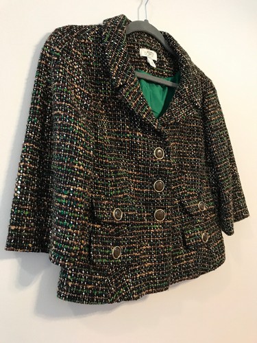 Ann Taylor Loft MULTICOLOR Tweed Blazer Jacket Top size 10Petite