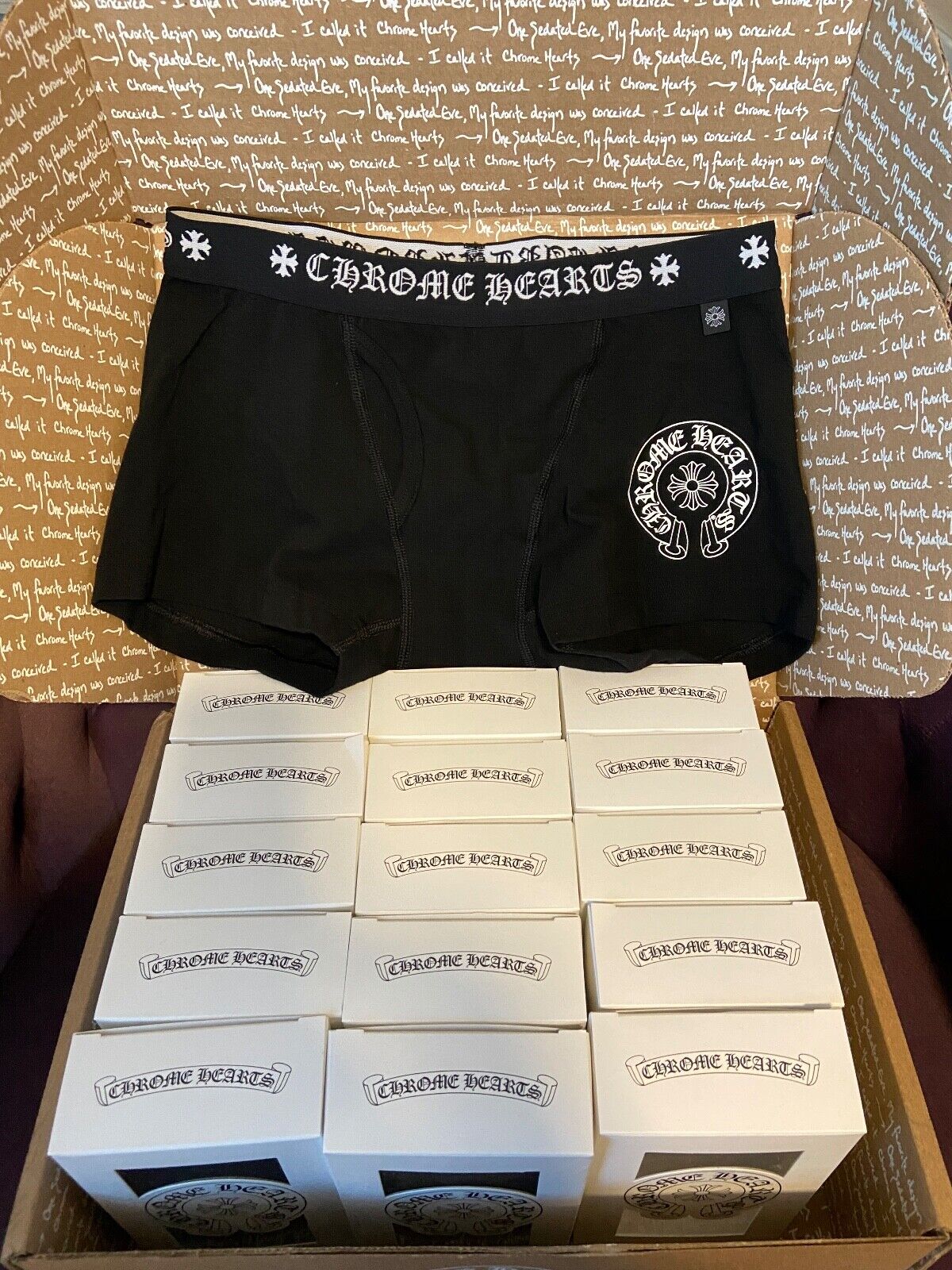 Chrome Hearts Black Boxer Brief Shorts - Size M - 100 Chrome Hearts Black Boxer Brief Shorts - Size M - 100