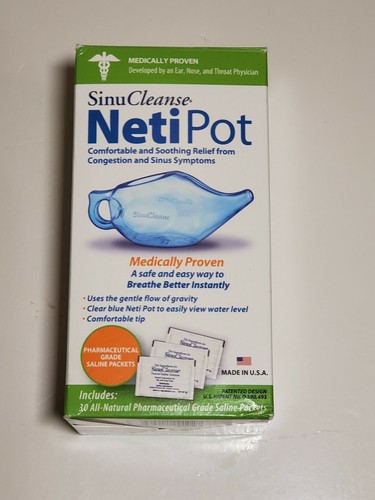 SinuCleanse Neti Pot Genie Style w/ 30 Pharmaceutical Grade Saline Packets