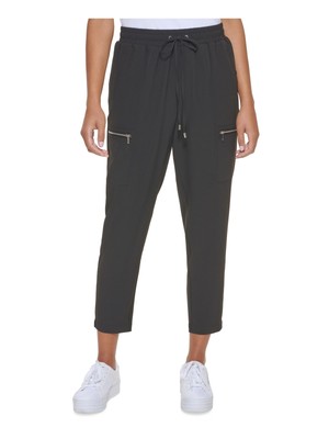 

CALVIN KLEIN Женские черные брюки с высокой талией длиной до щиколотки и завязками на талии, Черный, M1LKH220