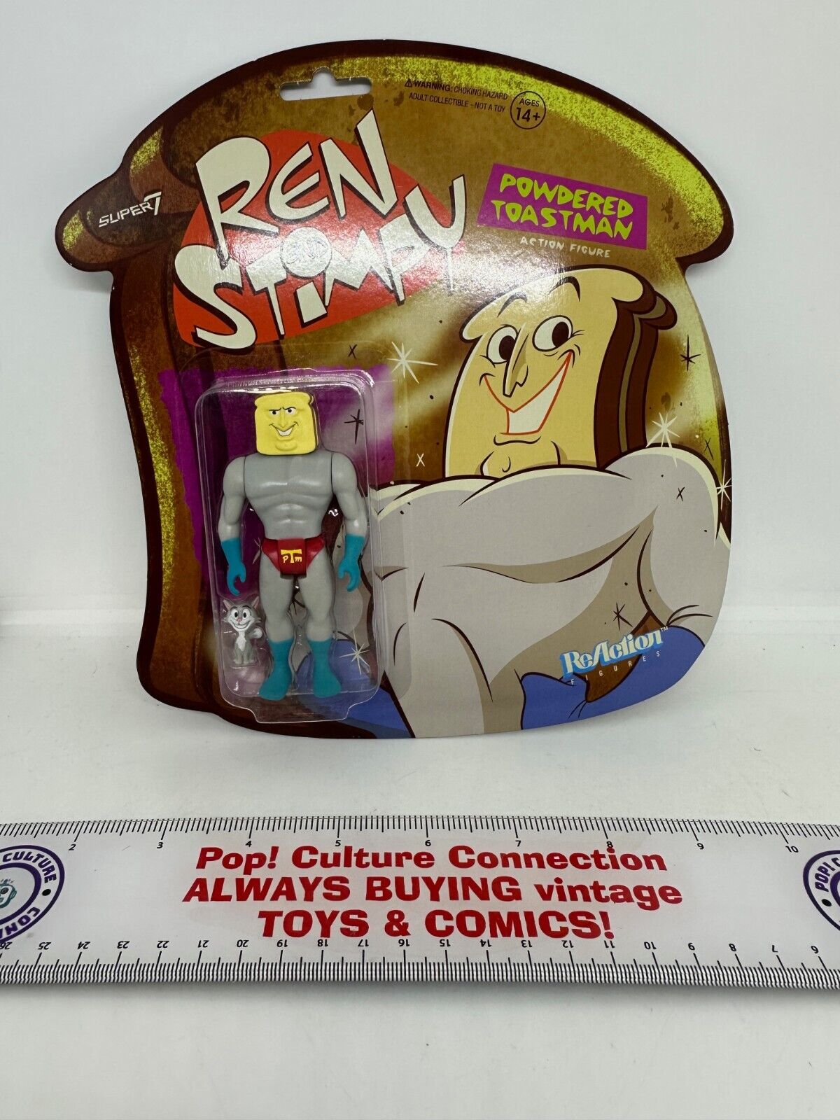 Super 7 Ren And Stimpy Reaction Figure Powered Toastman NEW Super 7 Ren And Stimpy Reaction Figure Powered Toastman NEW