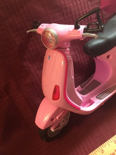 BARBIE Pink VESPER/Motor Scooter...has hindged storage and helmet!!