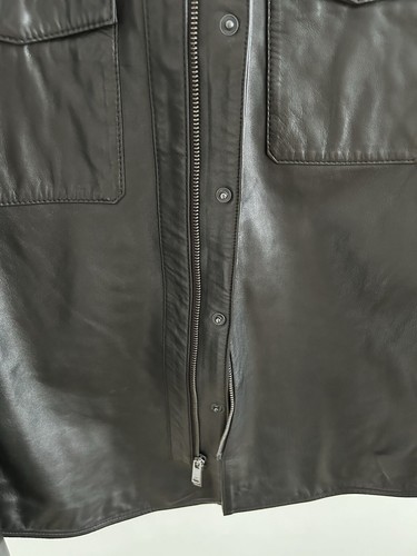 Pre-owned John Varvatos 100% Sheepskin Leather Biker Motorcycle Jacket Black Sz L $798