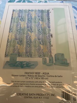 New 72in. x 72 in.  Creative Bath Fantasy Reef Fabric Shower Curtain .